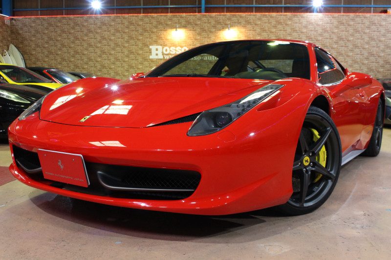 2010yモデル   フェラーリ 458イタリア   F1 DCT    ロッソスクーデリア   イエローキャリパー　SOLD OUT