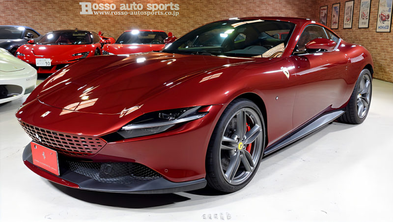 フェラーリ ローマ F1 DCT ロッソフィオラノ　カーボンステアリング＋LED 内装色ボルドー 正規ディーラー車　￥2480万